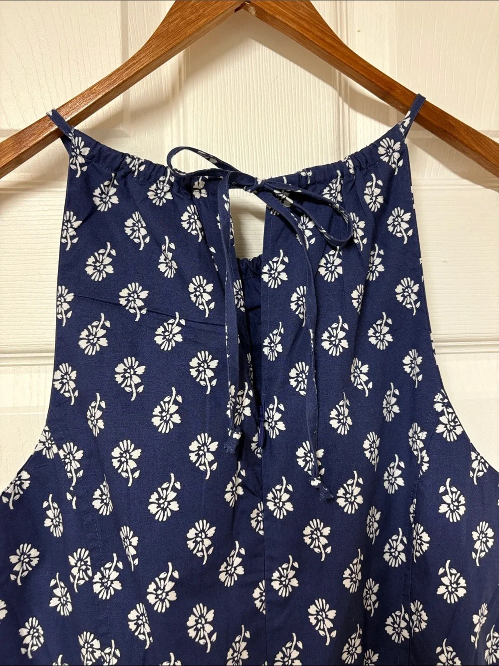 NWT J. Crew Blue & White Floral Summer Poplin Halter Dress - Size 6